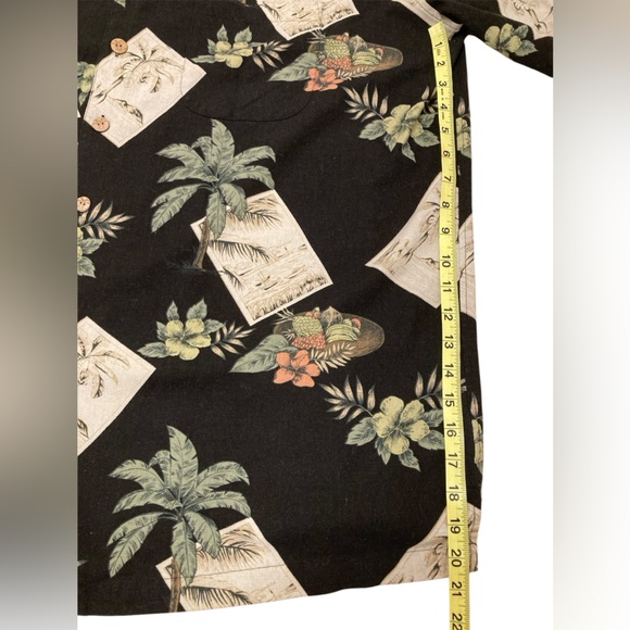 Island Outfitters Silk Blend Black Tropical Print Hawaiian Shirt, Size 2XLT - Picture 7 of 8